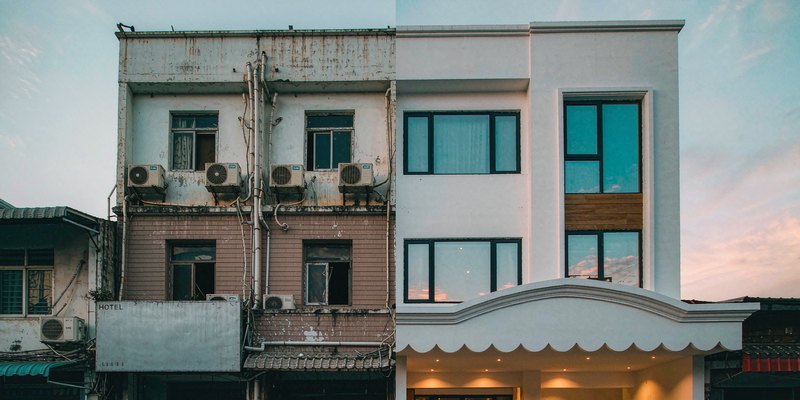 Street-side guesthouse / ageing hotel in Southeast Asia